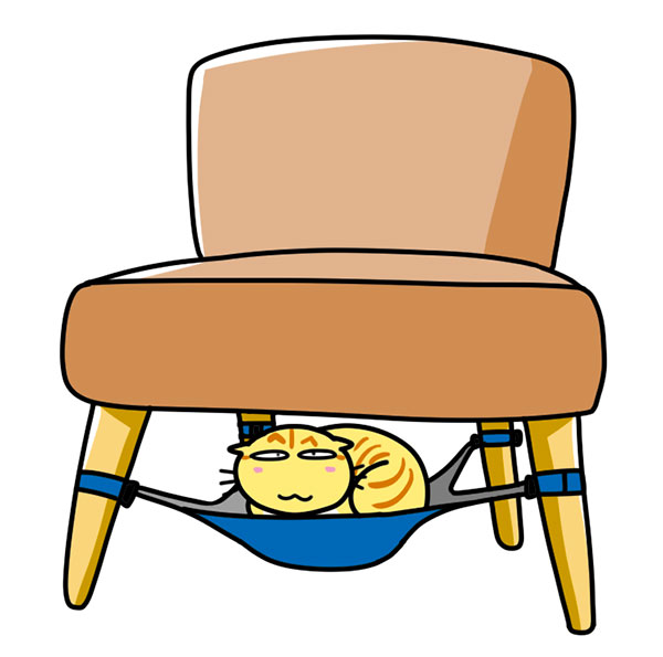 椅子に取り付ける猫用ハンモック Catcrib キャットクリブ ニャンと椅子がハンモックニャ にゃんまねきカフェ